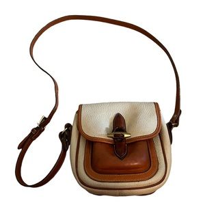 Dooney & Bourke Vintage All Weather Leather Tan Crossbody Bag Hook and Loop